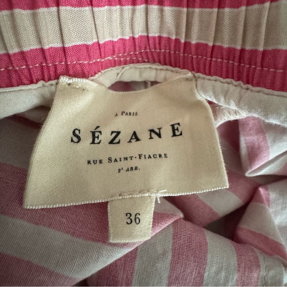 Sézane Chic Pink and Tan Striped Shorts with pockets, 36 - Picture 8 of 10